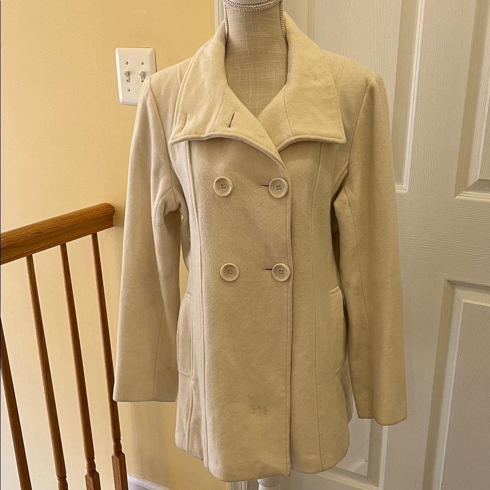Steve Madden Women's Winter White Pea Coat